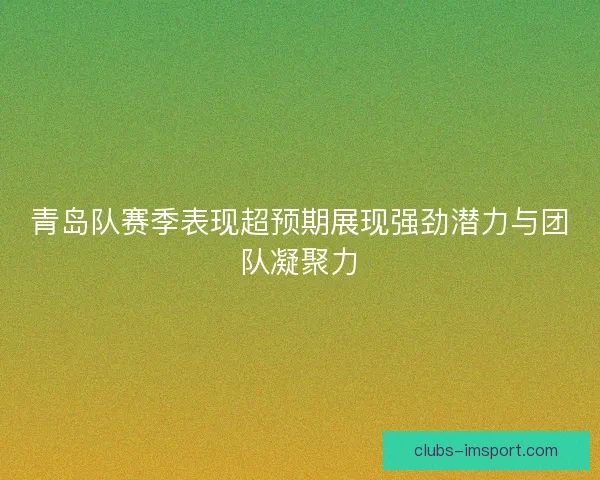 青岛队赛季表现超预期展现强劲潜力与团队凝聚力